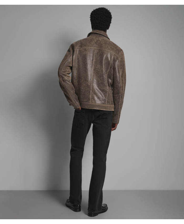 Jonah Vintage Leather Shirt Jacket