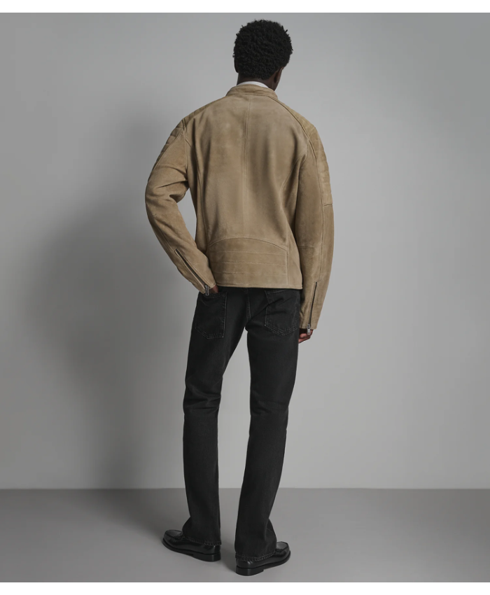 Vintage Quilted Suede Racer Jacket