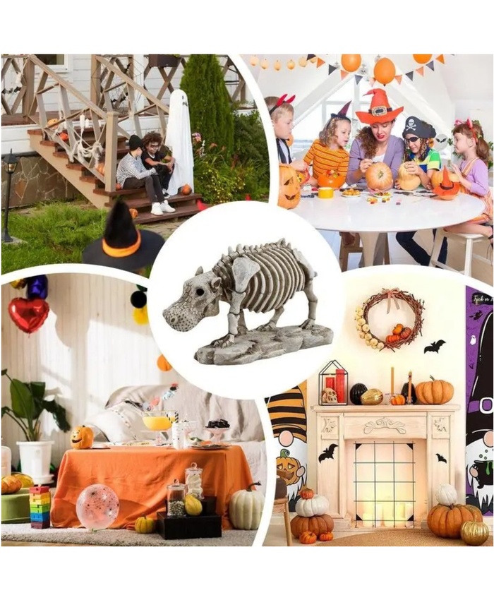 Skeleton Hippo Figurine