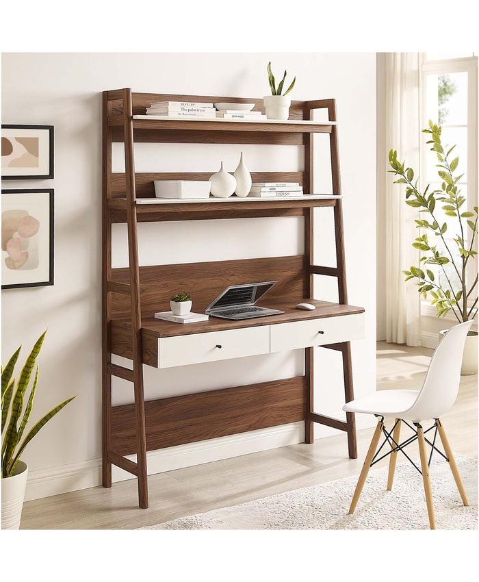 Bixby Office Desk In Walnut White