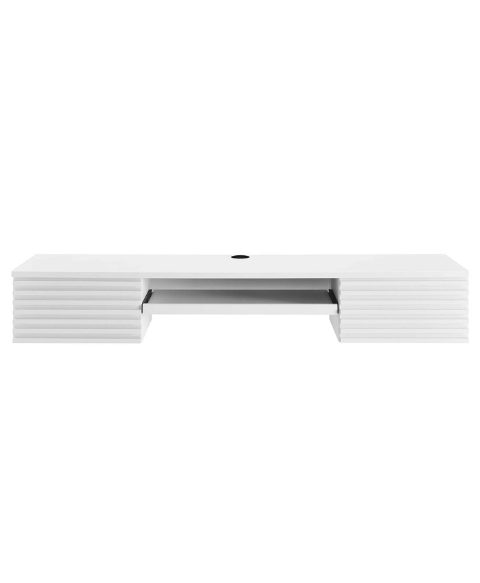 Render Wall Mount Wood Office Desk In White