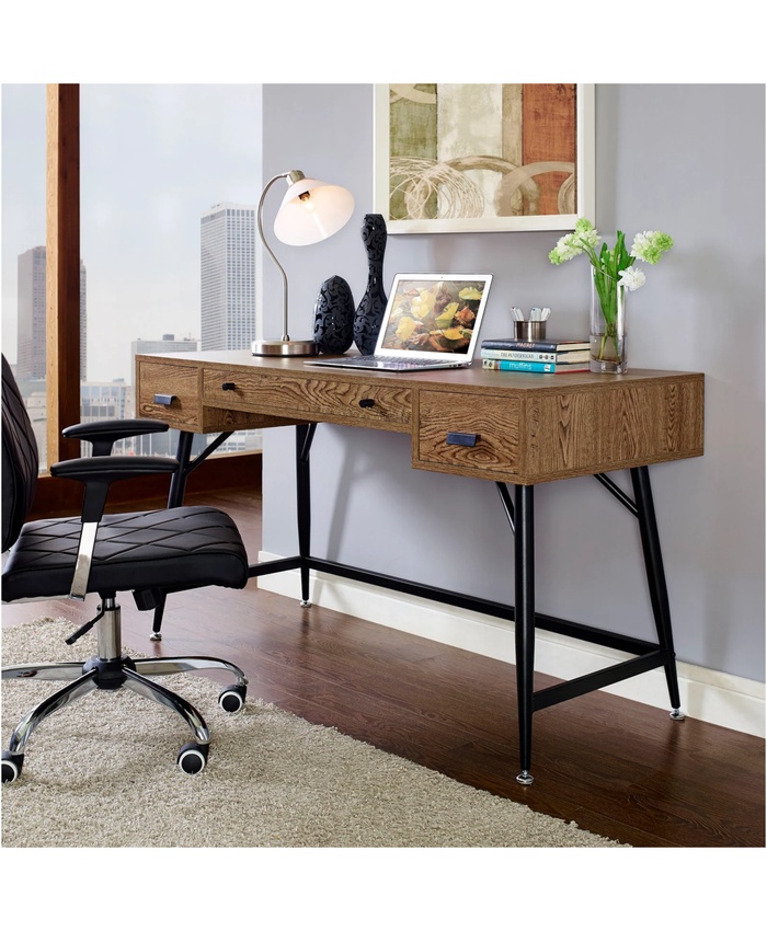 Surplus Office Desk In Walnut