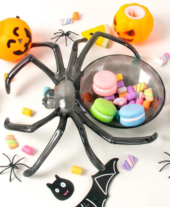 5pcs Halloween Spider-Shaped Candy And Snack Plates