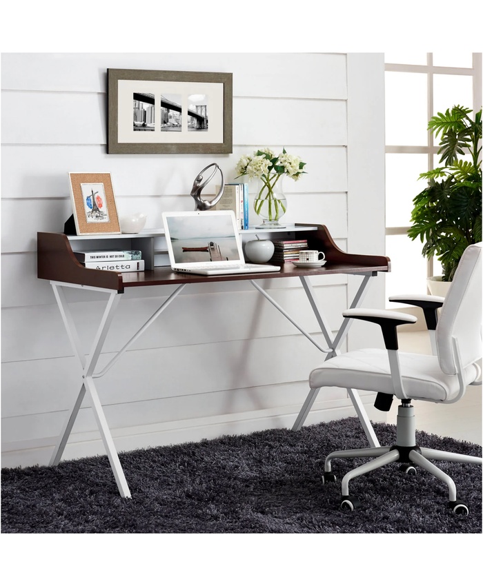 Bin Office Desk In Cherry