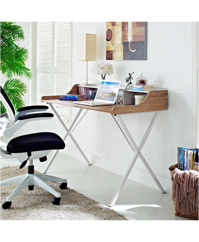 Bin Office Desk In Walnut
