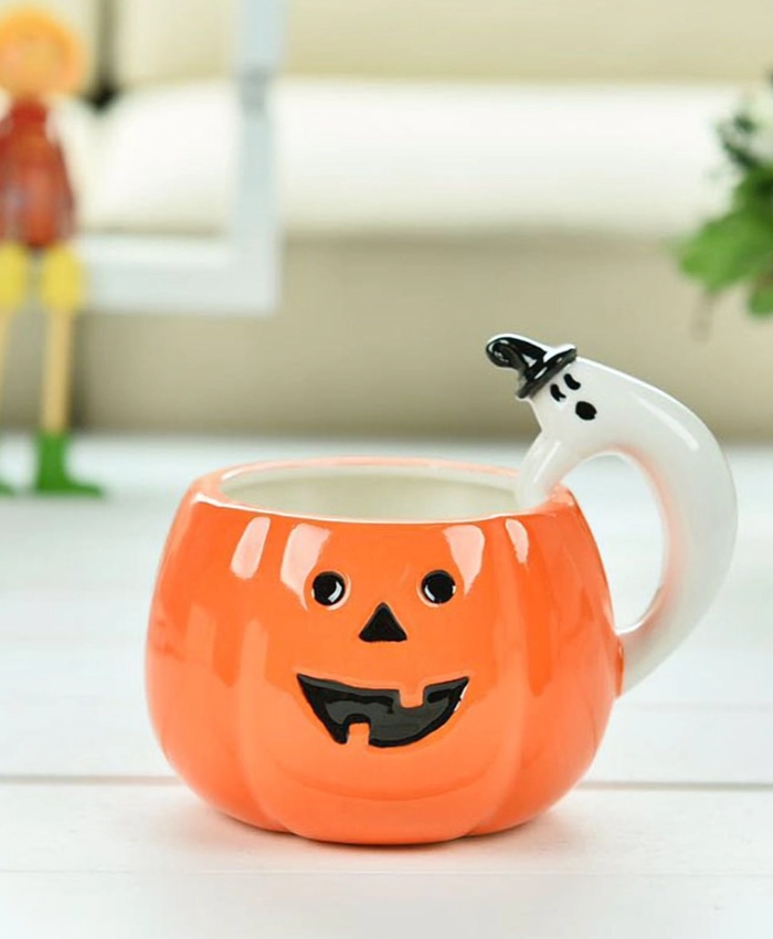 Witch Cauldron Mug - Black Ceramic Halloween Coffee Mug With Sturdy Handle