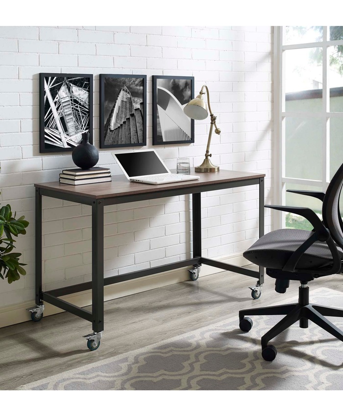 Vivify Computer Office Desk In Gray Walnut