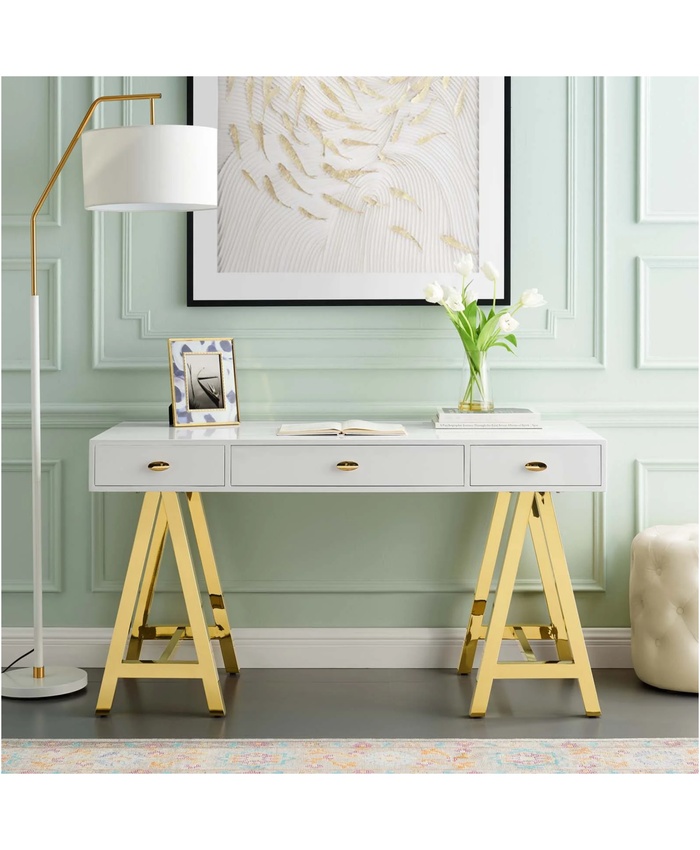 Jettison Office Desk In Gold White