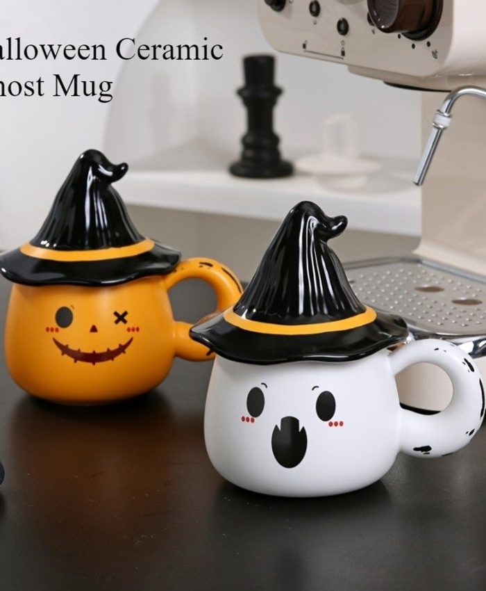 Spooky 350ml Ceramic Ghost Mug With Lid