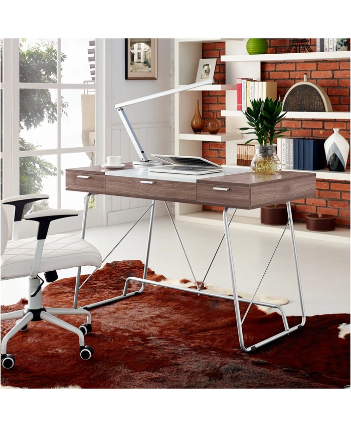 Panel Office Desk In Birch