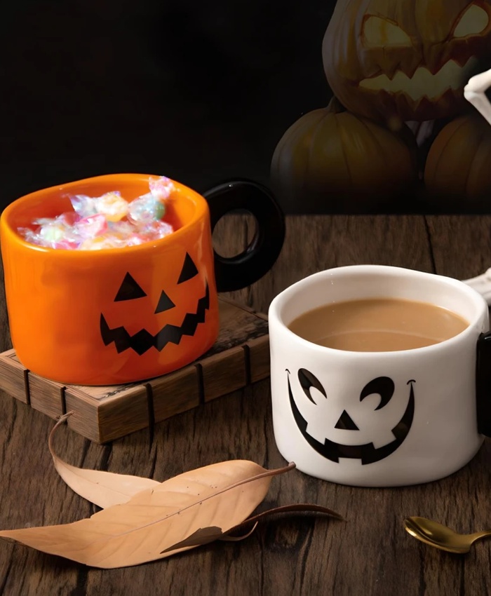 340ML Halloween Pumpkin Mug – Creative Ceramic Coffee Cup