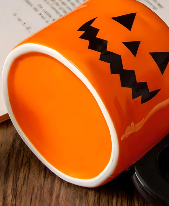 340ML Halloween Pumpkin Mug – Creative Ceramic Coffee Cup