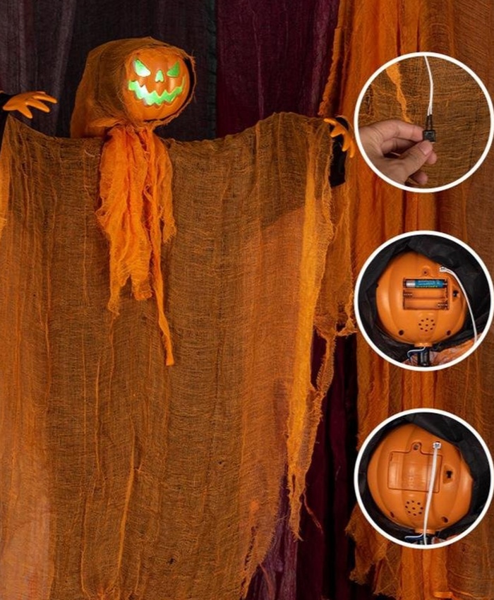 Light-Up Flying Pumpkin Ghost With Spooky Sounds
