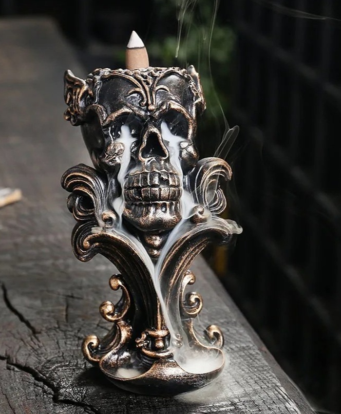 Haunting Resin Skeleton Backflow Incense Burner