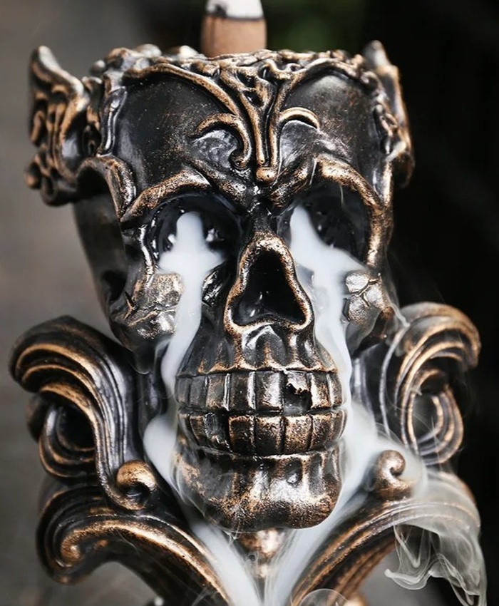 Haunting Resin Skeleton Backflow Incense Burner