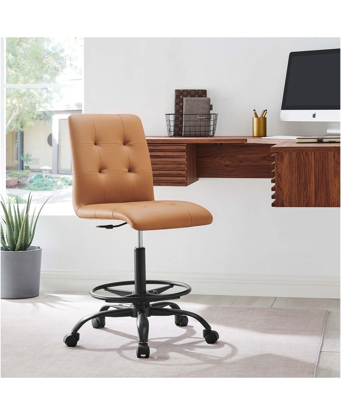 Drafting Chair In Black Tan