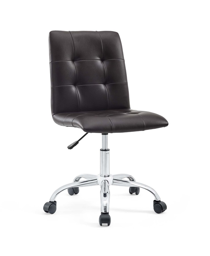 Prim Armless Mid Back Office Chair In Brown