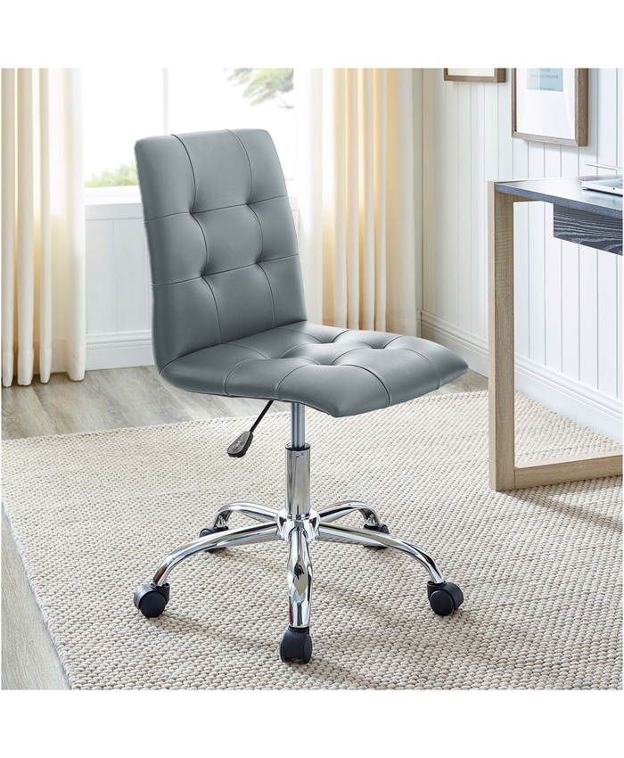 Prim Armless Mid Back Office Chair In Gray