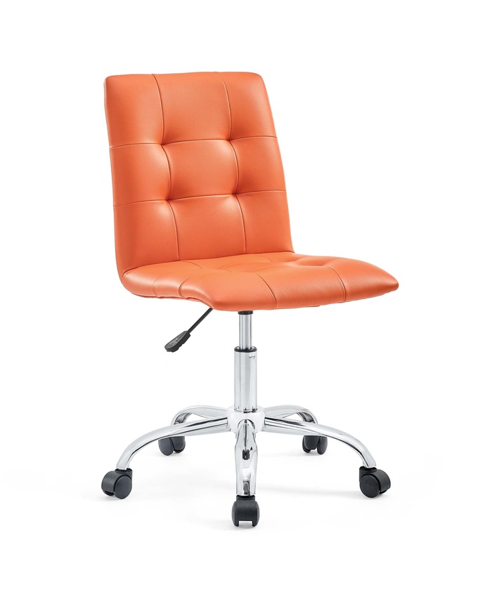Prim Armless Mid Back Office Chair In Orange