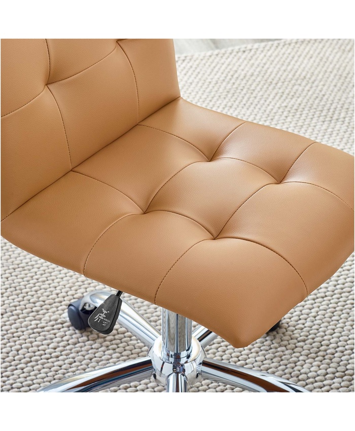 Prim Armless Mid Back Office Chair In Tan