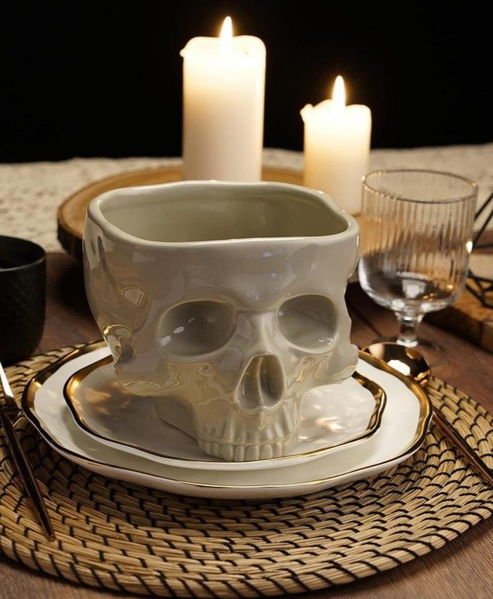 Halloween Skeleton Skull Snack Bowl