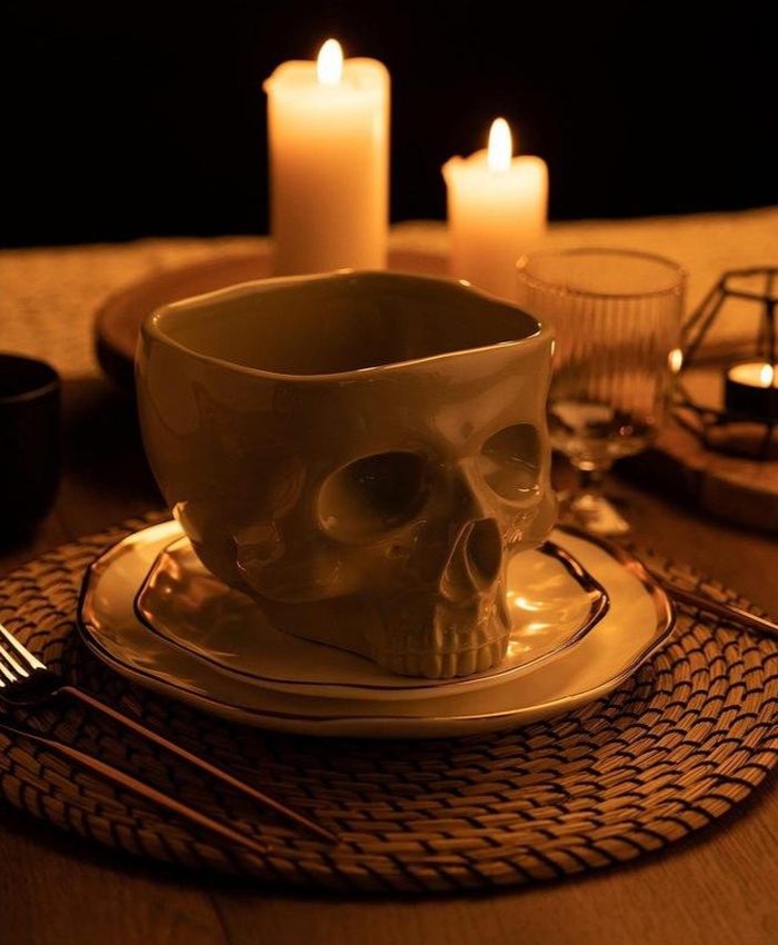 Halloween Skeleton Skull Snack Bowl
