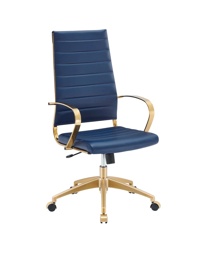 Jive Gold Stainless Steel Highback Office Chair In Gold Navy