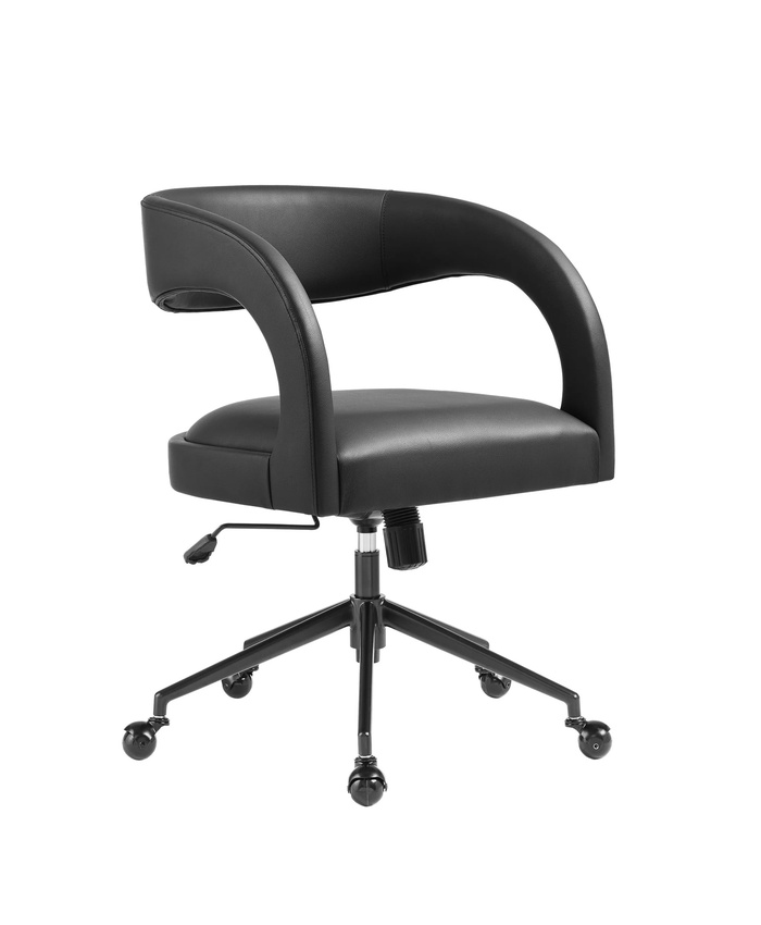 Pinnacle Vegan Leather Office Chair In Black