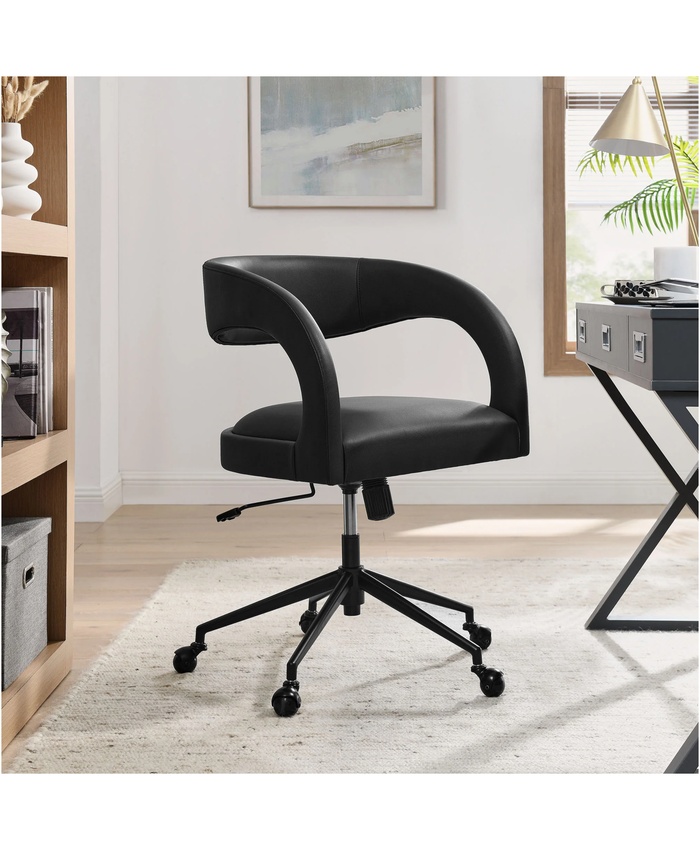 Pinnacle Vegan Leather Office Chair In Black
