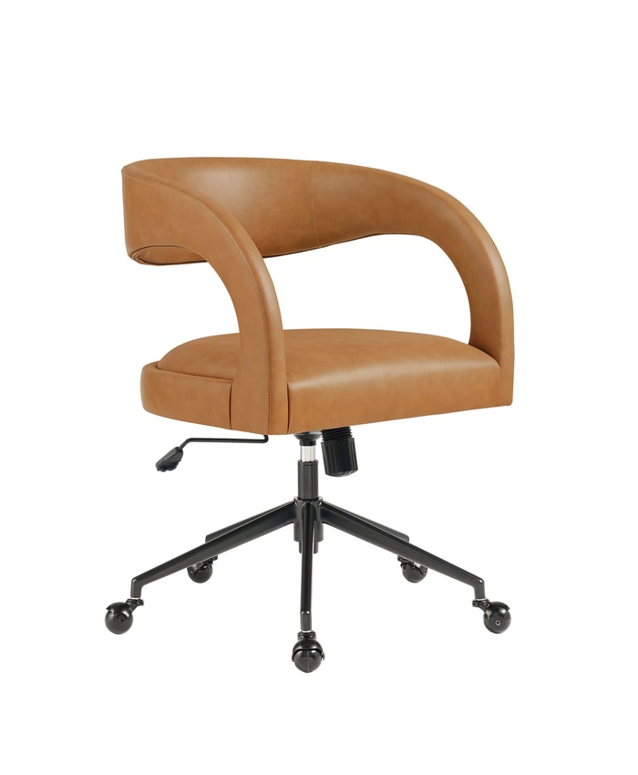 Pinnacle Vegan Leather Office Chair In Tan