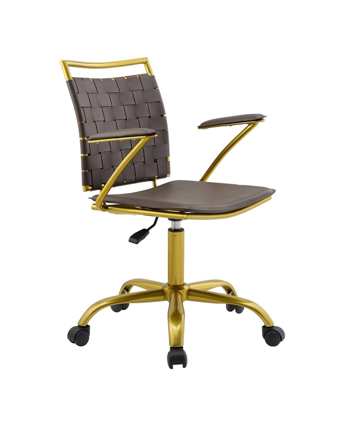 Fuse Faux Leather Office Chair In Brown