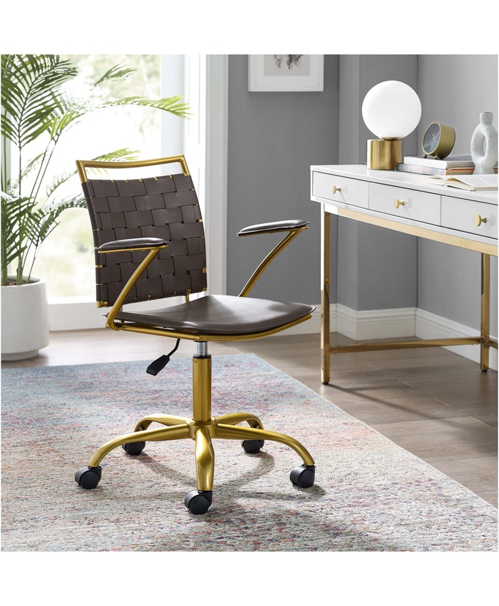 Fuse Faux Leather Office Chair In Brown