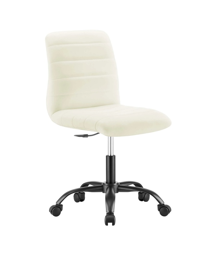 Ripple Armless Vegan Leather Office Chair In Black White
