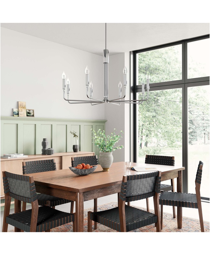Rekindle 8-Light Chandelier in Polished Nickel