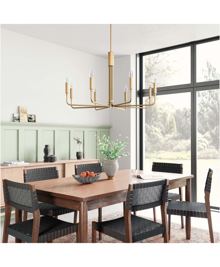 Rekindle 8-Light Chandelier In Satin Brass