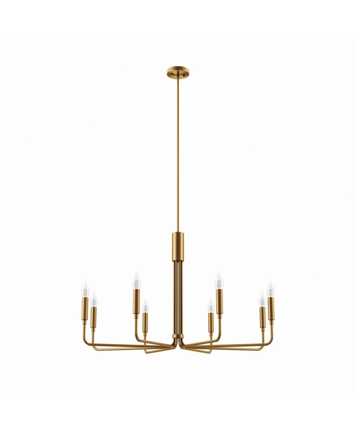 Rekindle 8-Light Chandelier In Satin Brass