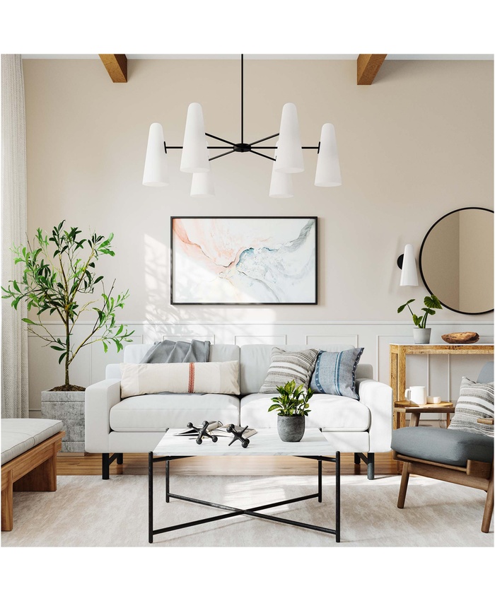 Beacon 6-Light Chandelier In Opal Black