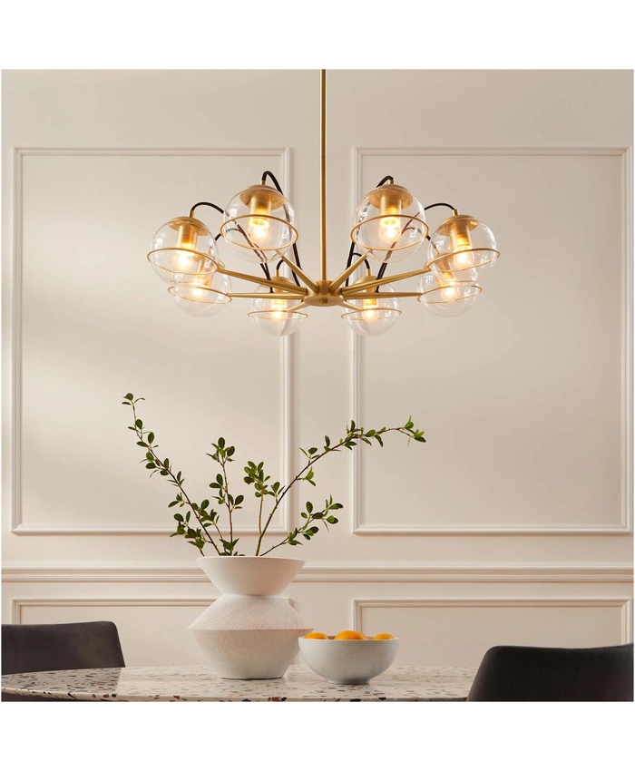 Hanna 8-Light Chandelier In Clear Gold