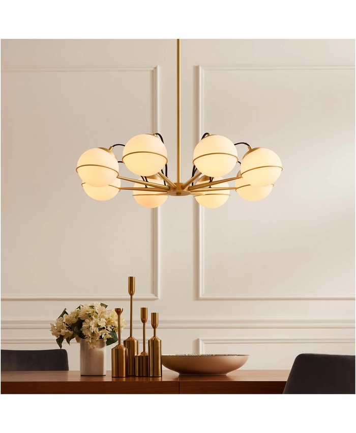 Hanna 8-Light Chandelier In Opal Gold