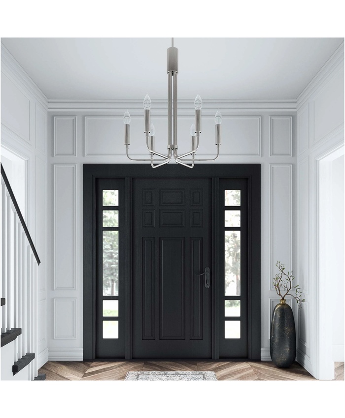Rekindle 6-Light Chandelier In Polished Nickel