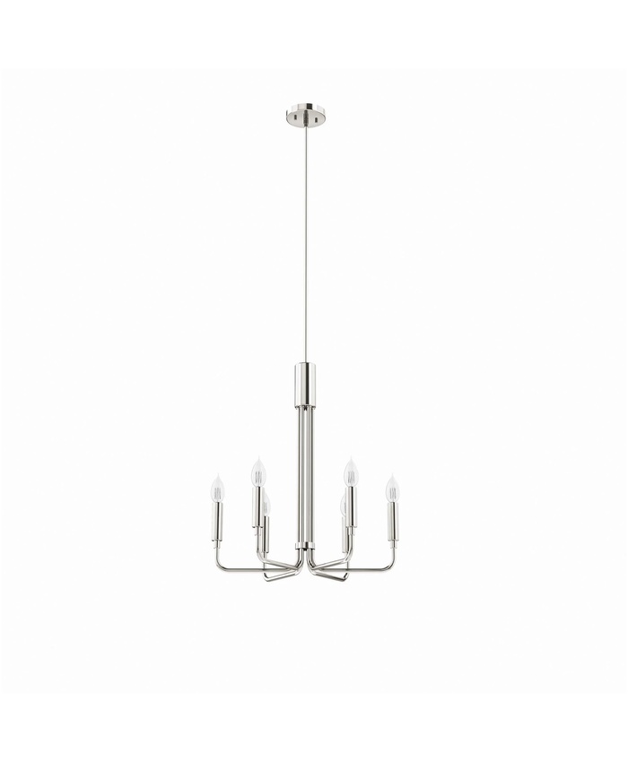 Rekindle 6-Light Chandelier In Polished Nickel