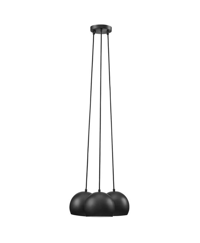 Chalice 3-Light Metal Pendant In Black