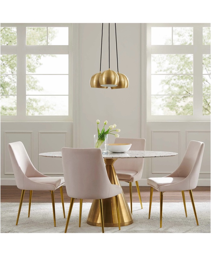 Chalice 3-Light Metal Pendant In Satin Brass
