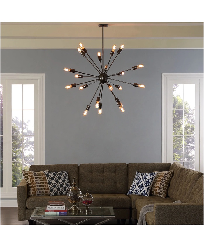 Beam Stainless Steel Chandelier In Gray