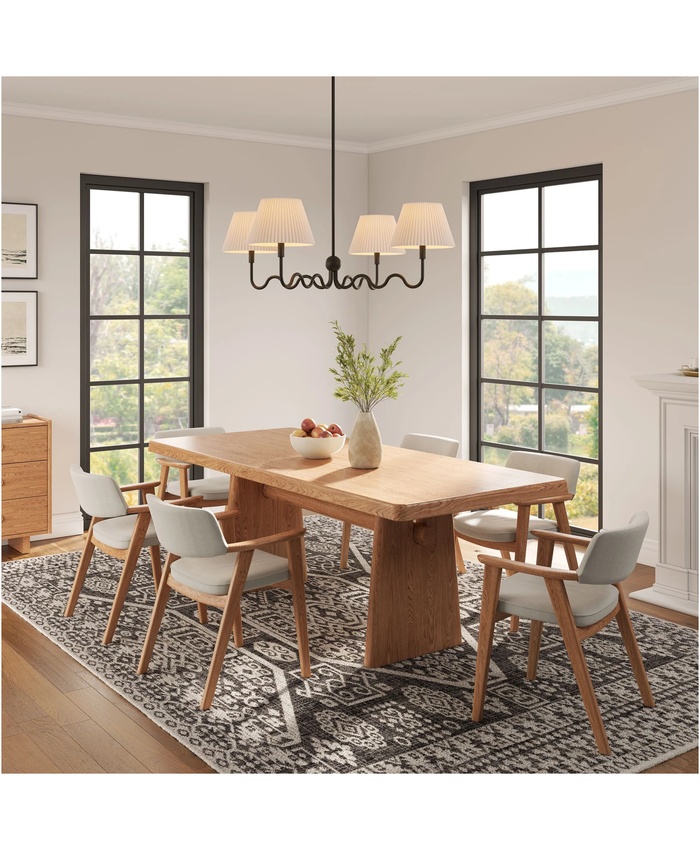 Wave Squiggle 4-Arm Pendant Light in Black