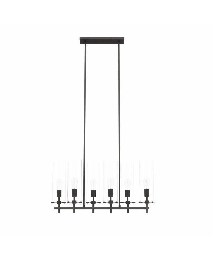 Skylark 6-Light Chandelier In Clear Black