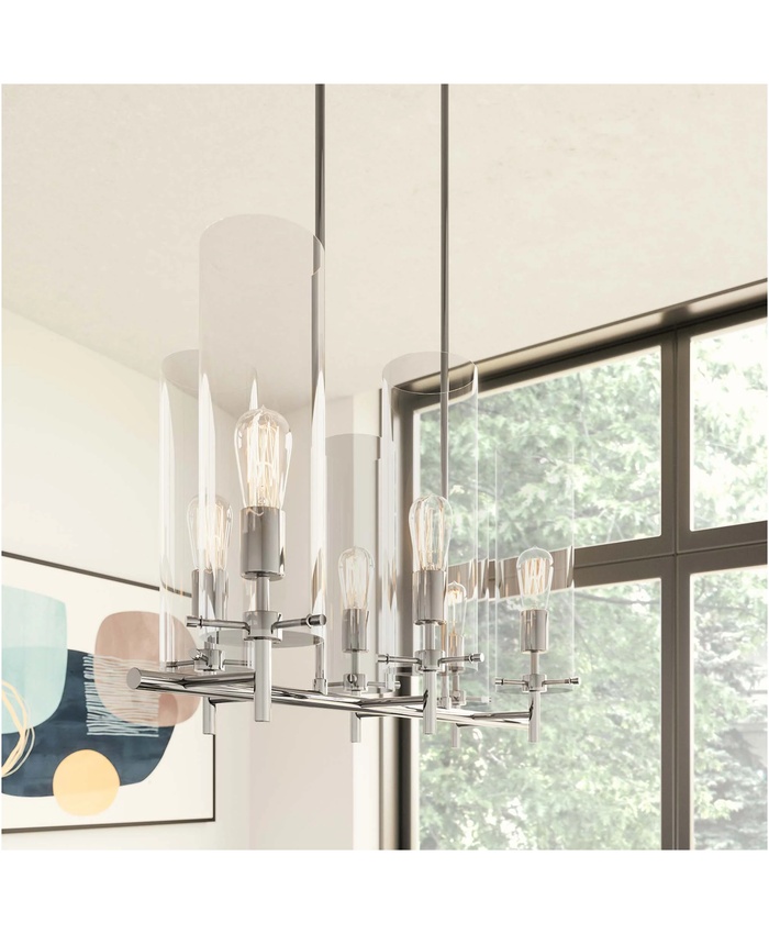 Skylark 6-Light Chandelier In Clear Polished Nickel