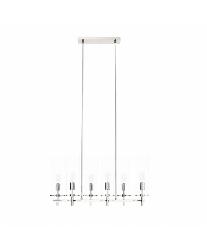Skylark 6-Light Chandelier In Clear Polished Nickel