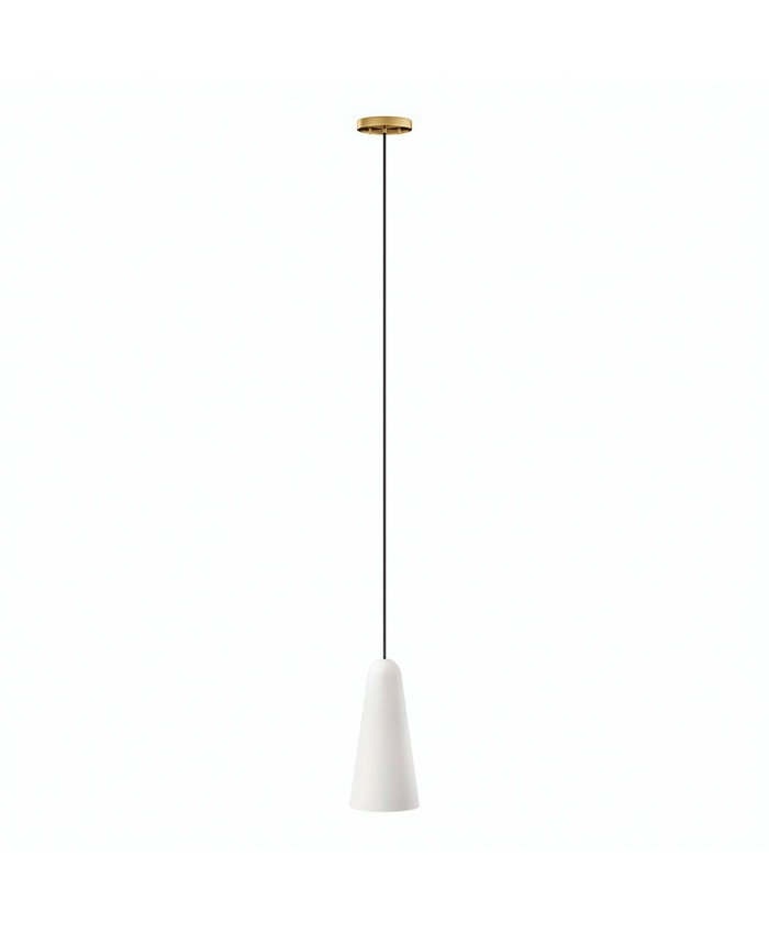 Beacon 1-Light Pendant Light in Opal Satin Brass