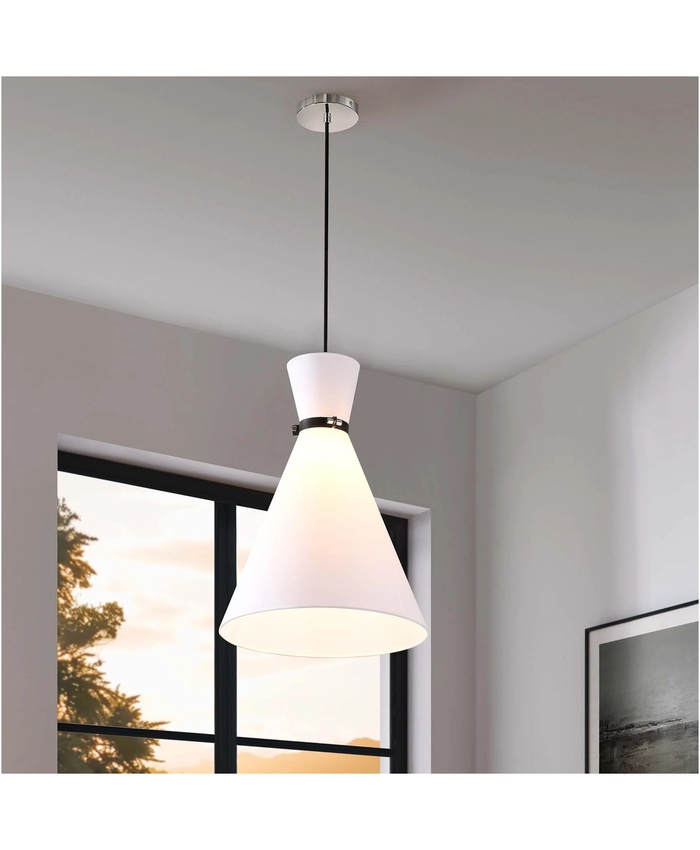 Starlight 1-Light Pendant Light In White Polished Nickel